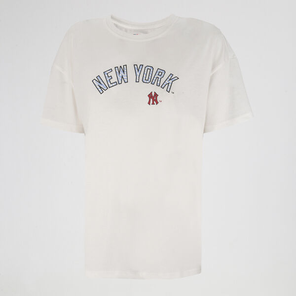 Remera MLB Yankees Front Animal Print Mujer