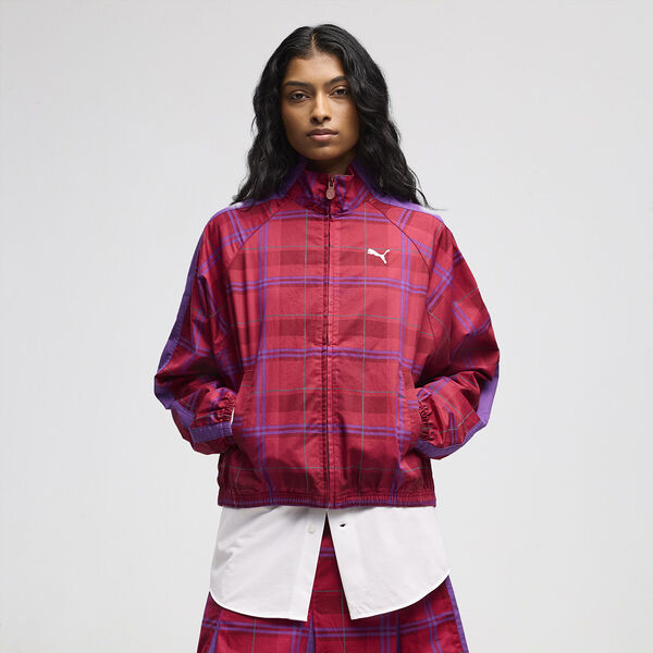Buzo con Cierre Puma T7 Tartan Mujer