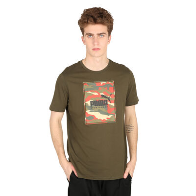 Remera Puma Box Logo Camo