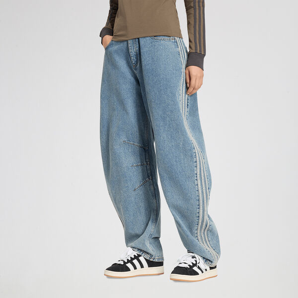 Pantal&oacute;n adidas Barrel Denim Tiro Alto&nbsp;Mujer