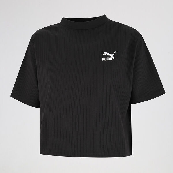 Remera Puma Ribbed Relaxed Mock Mujer