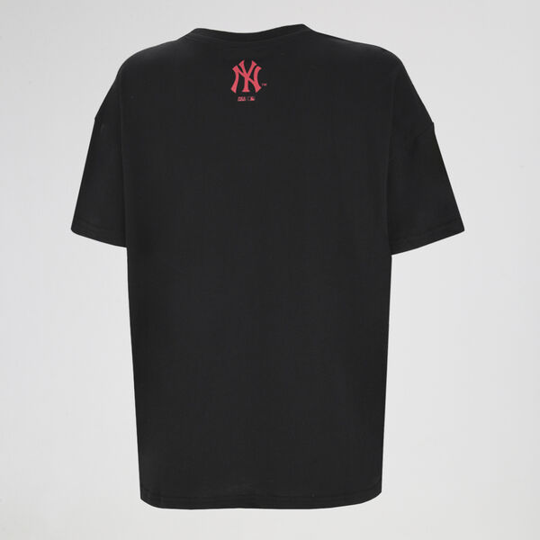Remera MLB Yankees Front Animal Print Loose Fit Mujer