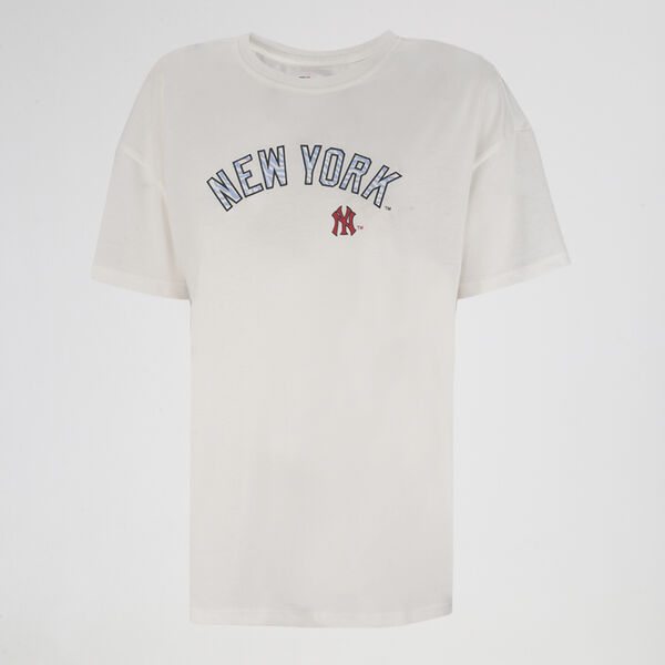 Remera MLB Yankees Front Animal Print Mujer
