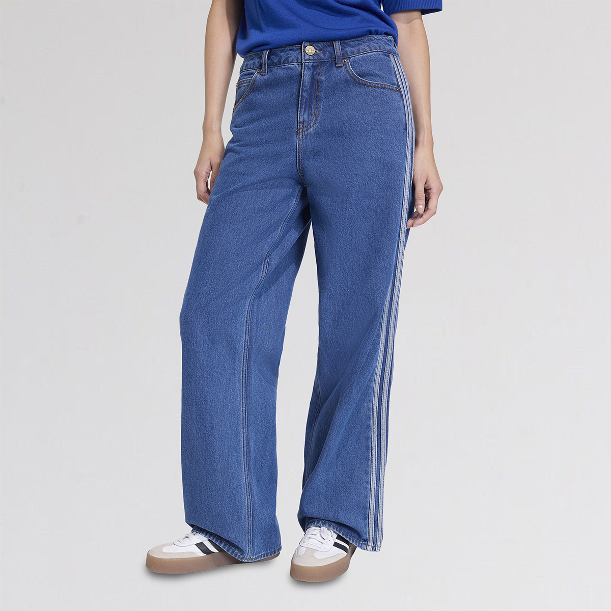 Pantal&oacute;n adidas Firebird Denim Mujer,  image number null