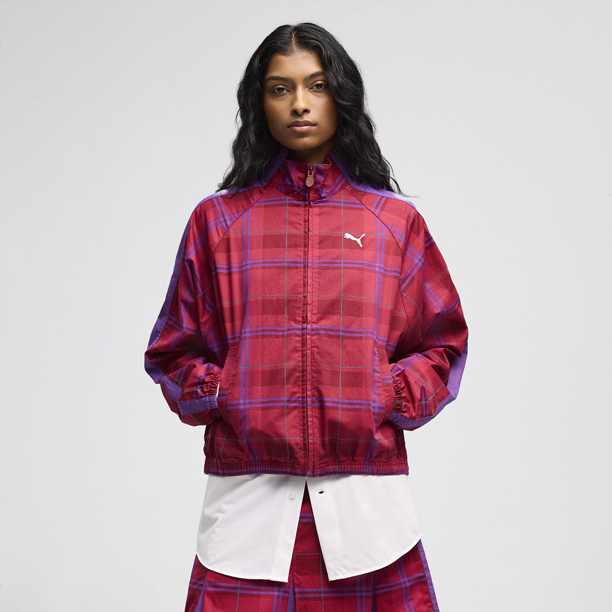 Buzo con Cierre Puma T7 Tartan Mujer,  image number null
