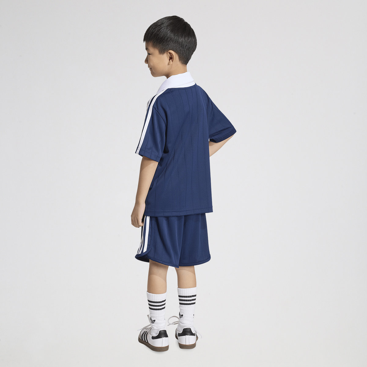 Conjunto adidas Loose Polo Pinstripe Infantil,  image number null