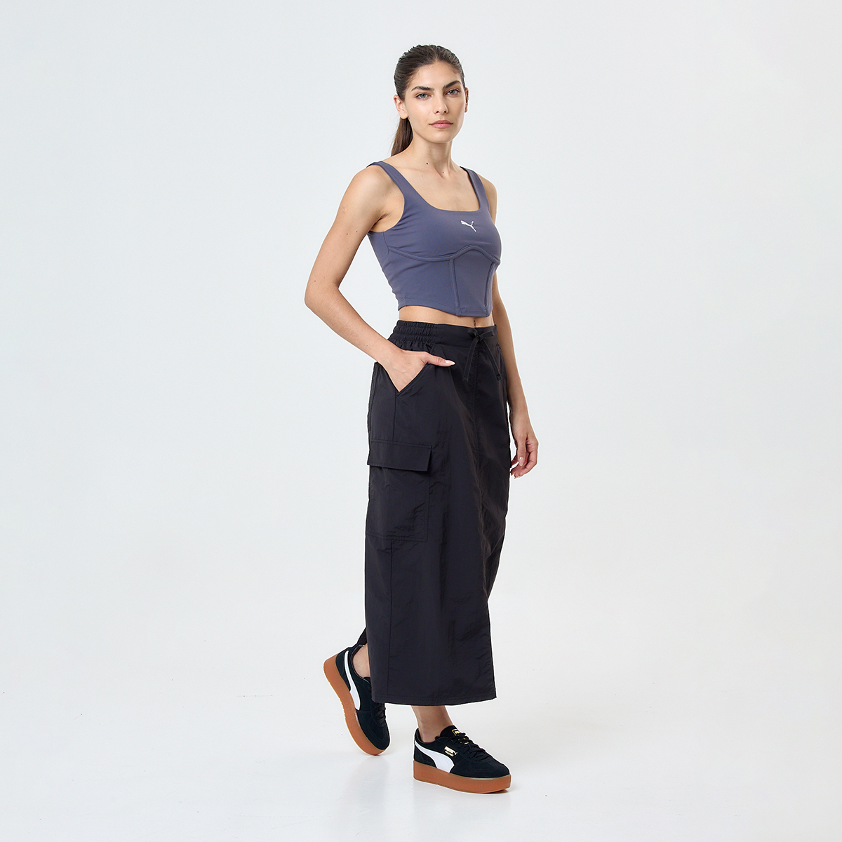 Pollera Puma Downtown Cargo Midi Mujer,  image number null