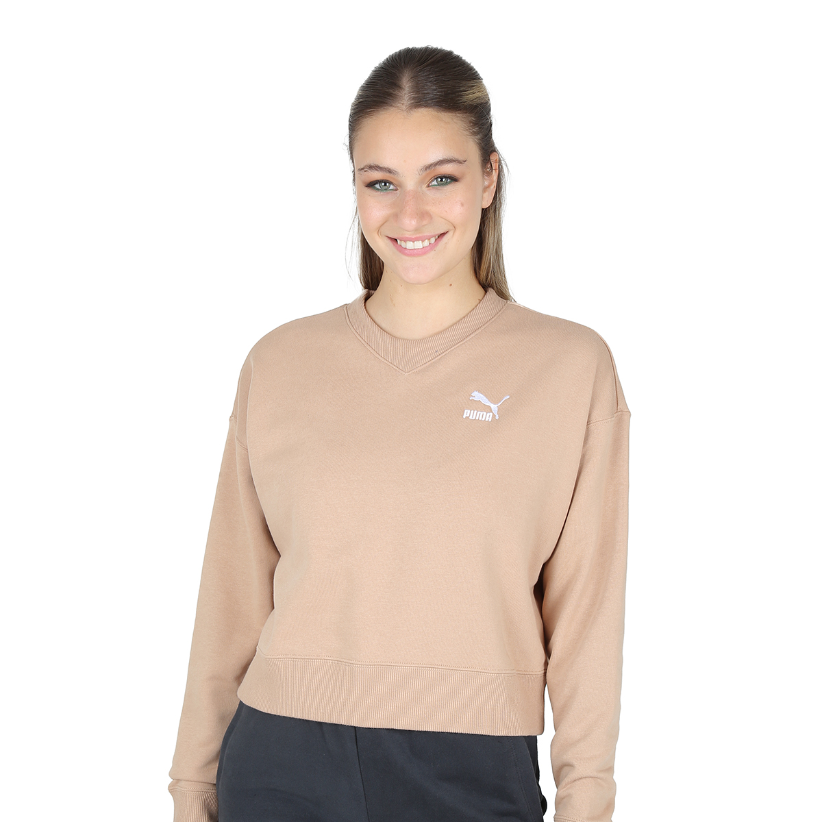 Buzo Urbano Puma Classics Crew Tr Mujer,  image number null