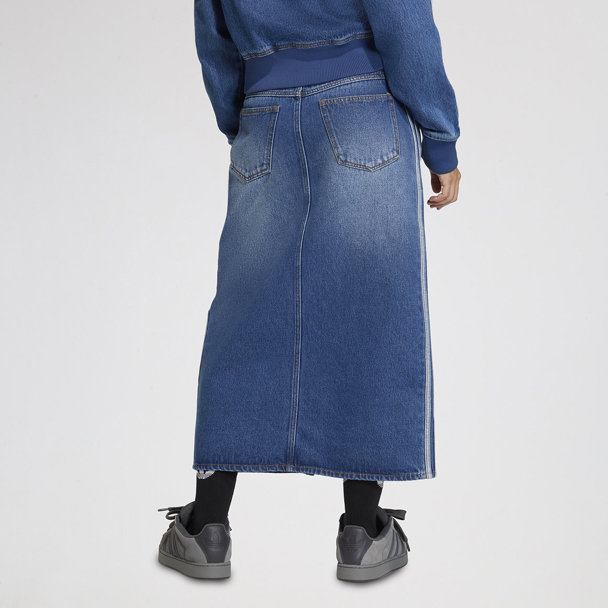 Pollera adidas 3 Tiras Sk Denim Mujer,  image number null