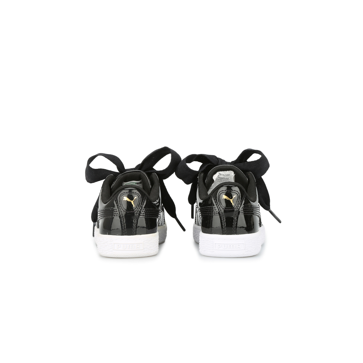Puma basket negras charol sale