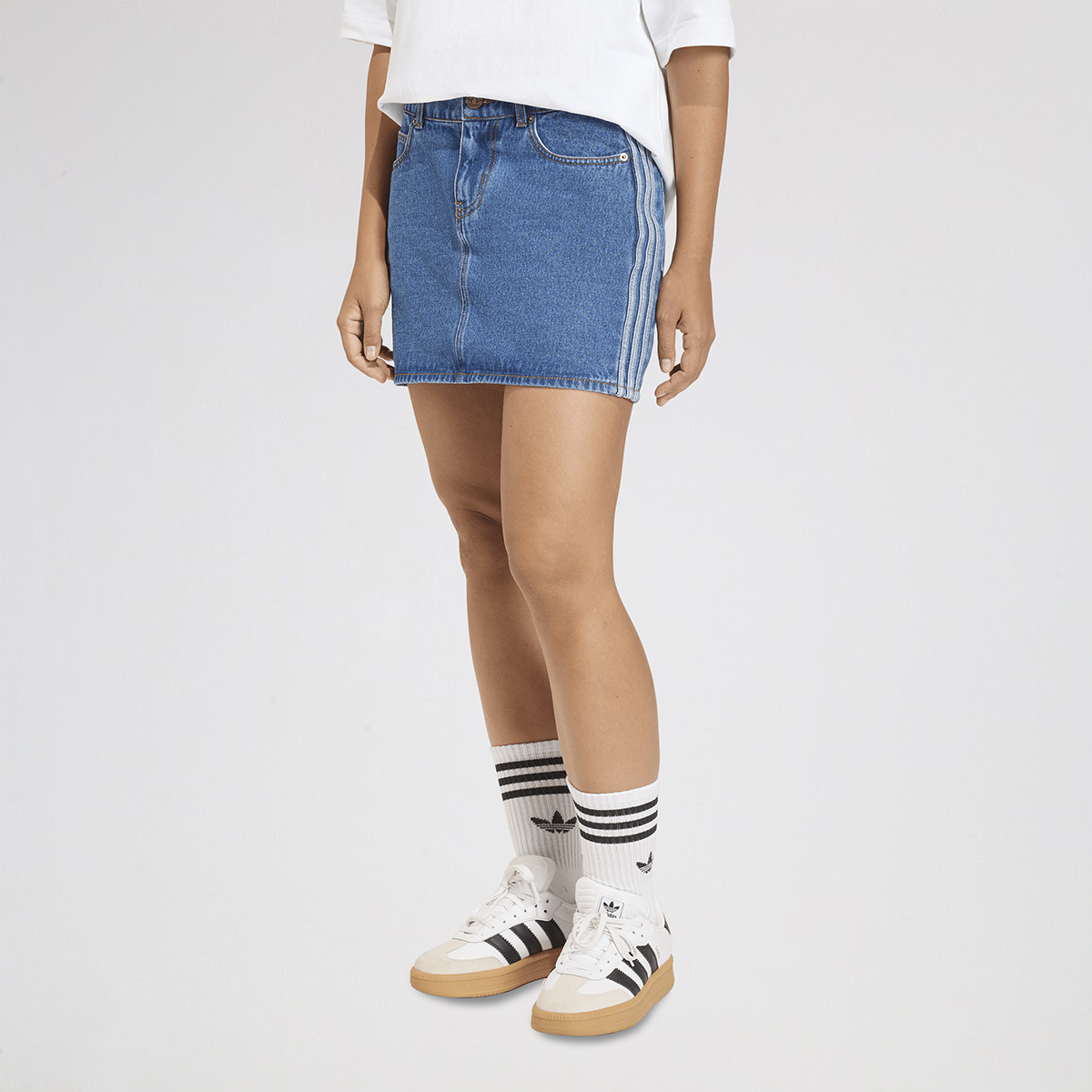 Pollera adidas 3 Tiras Denim Mujer,  image number null